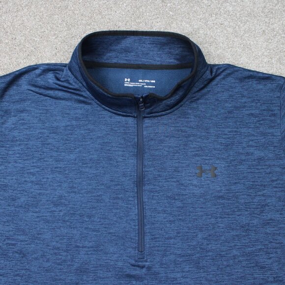 Under Armour Fleece Sweatshirt Men 4XL XXXXL Blue Loose Fit Coldgear 1/2 Zip L/S - Picture 5 of 14